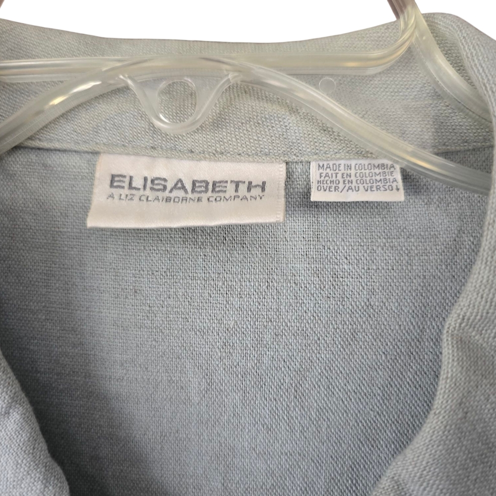 1X/2X Linen 3-piece Outfit: 2x Jacket, 16 Pants & Shorts. Light Blue / Gray - Picture 2 of 9